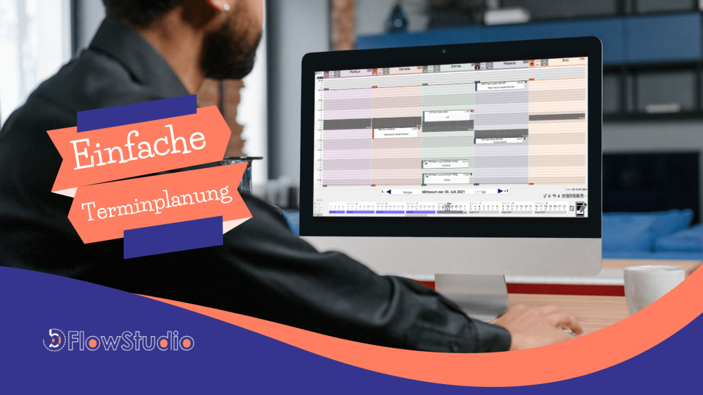 Einfache Terminplanung mit FlowStudio - hier die Sicht auf den Kalender